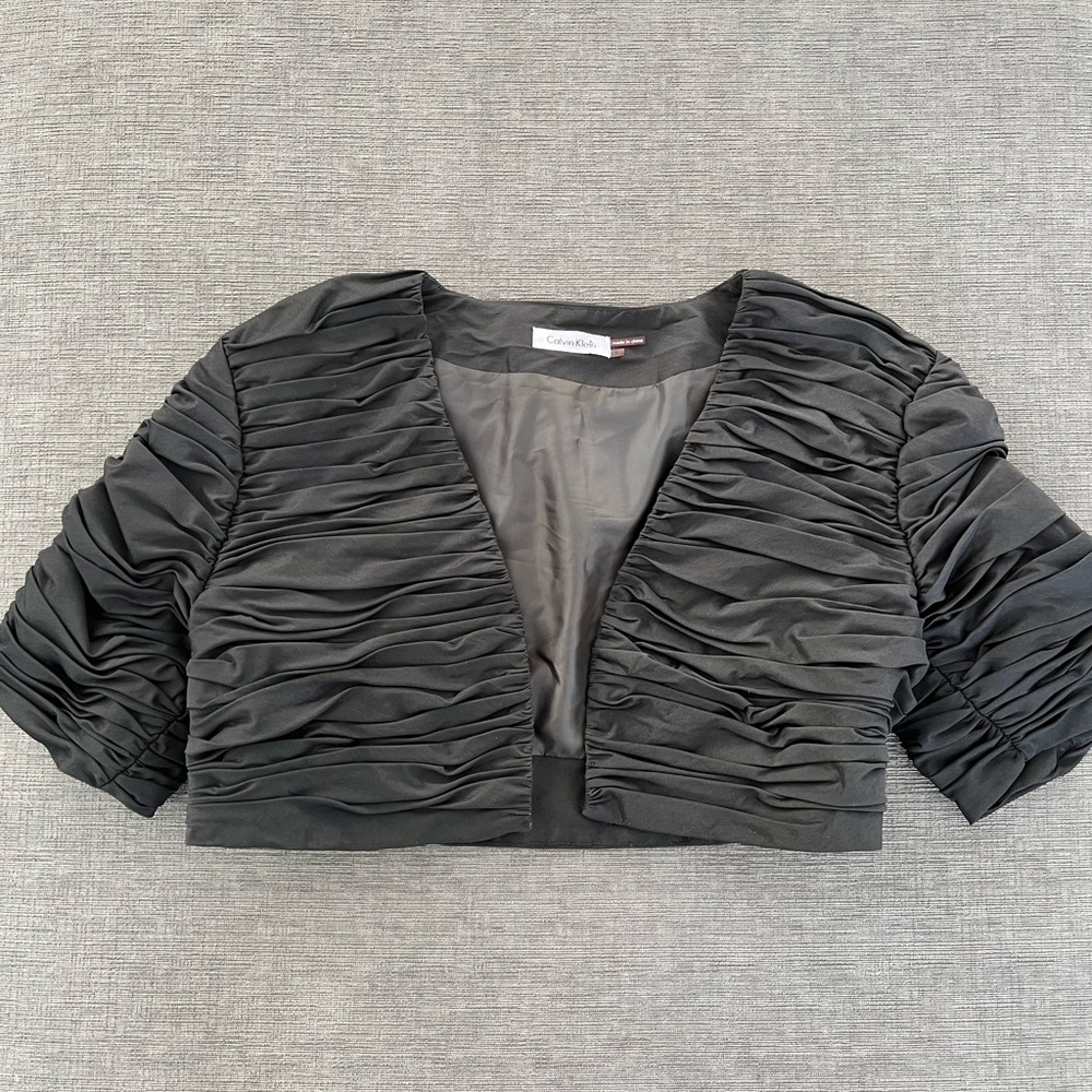 Calvin Klein Ruched Shrug Jacket Sz S